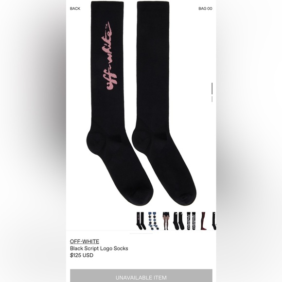 Off-White Accessories - OFF—WHITE BLACK SCRIPT LOGO SOCKS